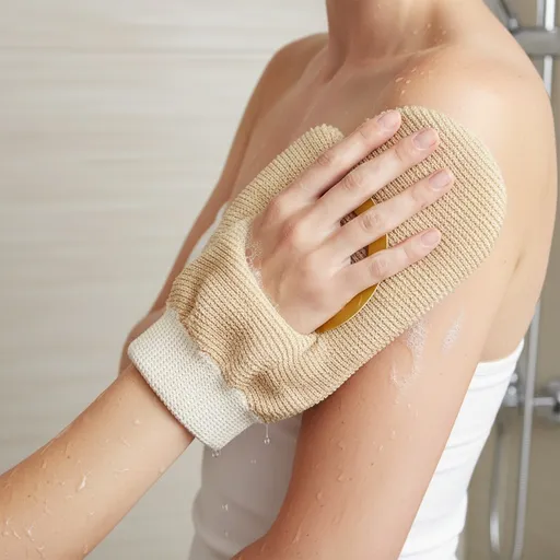 Gant De Bain Double Face 2 en 1 - Exfoliation Douce & Nettoyage Efficace thumbnail 3