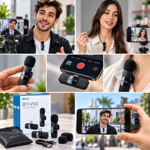 Microphone Sans Fil Usb-c By-v10 – Micro Cravate Professionnel Pour Smartphone thumbnail 3