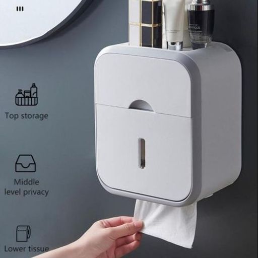 Boîte De Rangement Porte Papier Hygiénique Toilettes Avec Un Tiroir Supplémentaire Pour Objets thumbnail 1