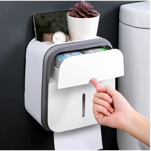 Boîte De Rangement Porte Papier Hygiénique Toilettes Avec Un Tiroir Supplémentaire Pour Objets thumbnail 3