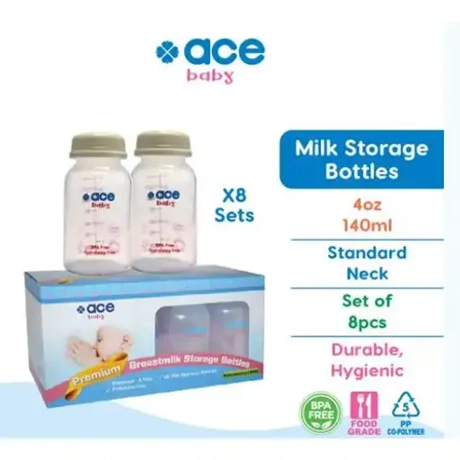 Ensemble De 8 Biberons (4oz/140ml) Pour Lait D'allaitement thumbnail 1