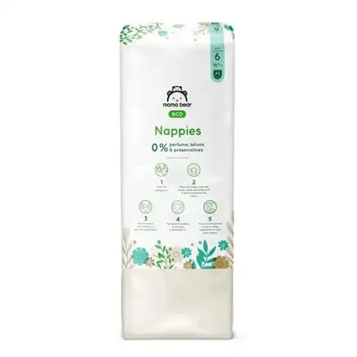 Mama Bear Couches Bébé Eco Taille 6 (16+ Kg) – Pack 40 Pièces thumbnail 1