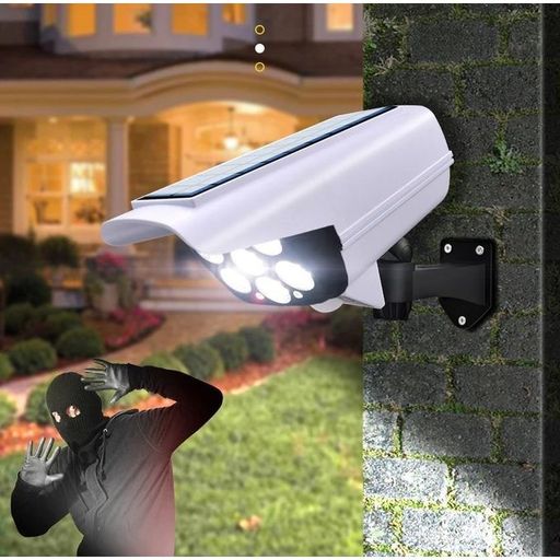 Projecteur Solaire Led Haute Puissance Avec Télécommande Et Caméra Factice Sécurité Extérieure thumbnail 3