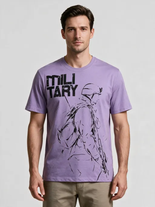 T-shirt Imprimé Militari Violet thumbnail 1