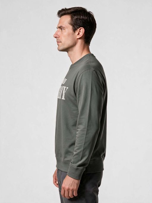 Sweatshirt Kaki À Col Rond Imprimé Army thumbnail 4