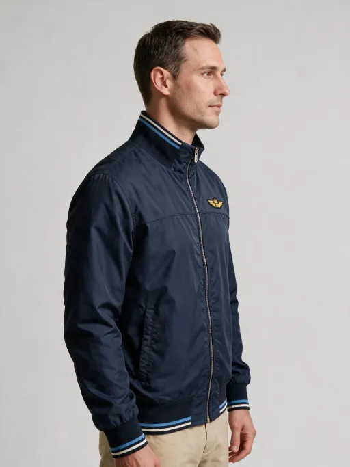 Blouson Zippé Bleu Marine À Col Montant thumbnail 3