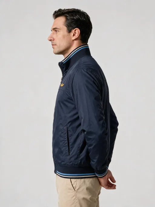 Blouson Zippé Bleu Marine À Col Montant thumbnail 4