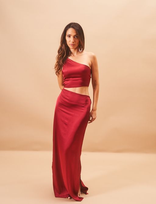 Robe Iris Satin Wine thumbnail 1