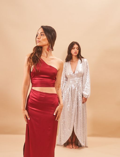 Robe Iris Satin Wine thumbnail 2