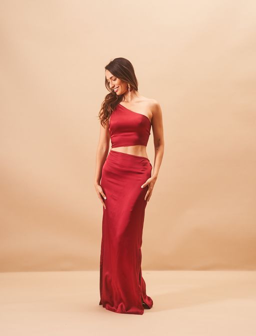 Robe Iris Satin Wine thumbnail 4