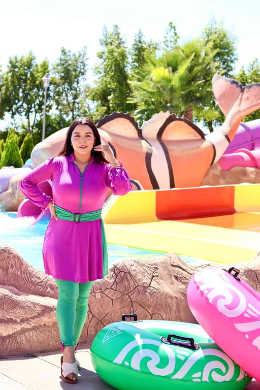 Burkini fuschia-green palace modest swimwear thumbnail 2