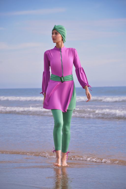 Burkini fuschia-green palace modest swimwear thumbnail 1