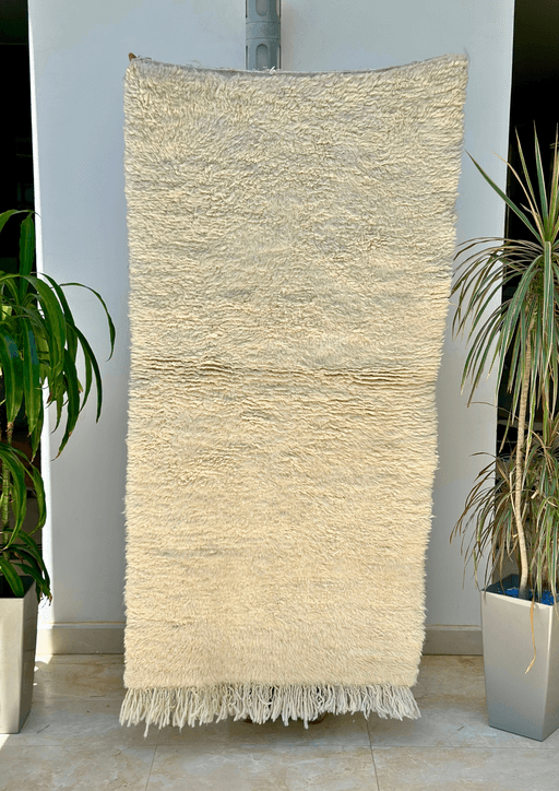 Tapis berbère Mrirt crème 100% laine de mouton - 174cm / 90cm thumbnail 1
