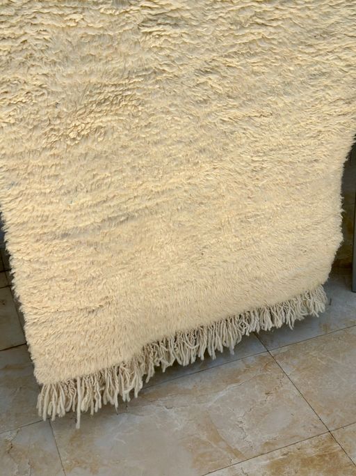 Tapis berbère Mrirt crème 100% laine de mouton - 174cm / 90cm thumbnail 2