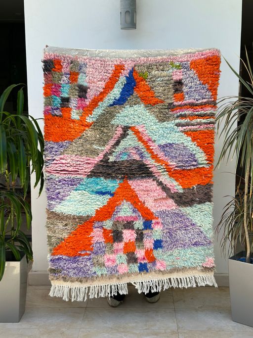 Tapis berbère Azilal coloré 100% laine de mouton 104cm/142cm thumbnail 2
