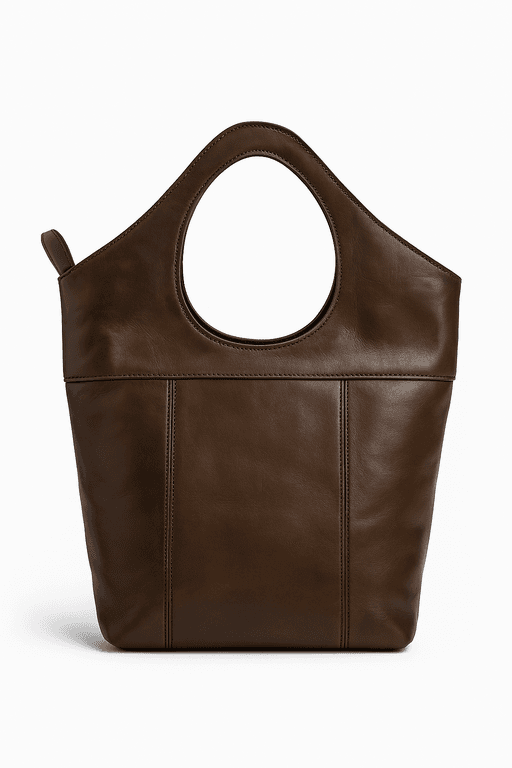 Sac fourre-tout en cuir marron - Handmade Moroccan Arm Carry thumbnail 1