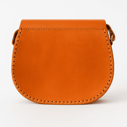 Sacoche en cuir orange gaufré - Design marocain thumbnail 2
