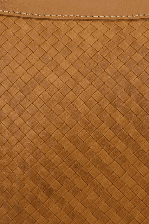 Sac fourre-tout en cuir Tan fait à la main - Design tissé thumbnail 2