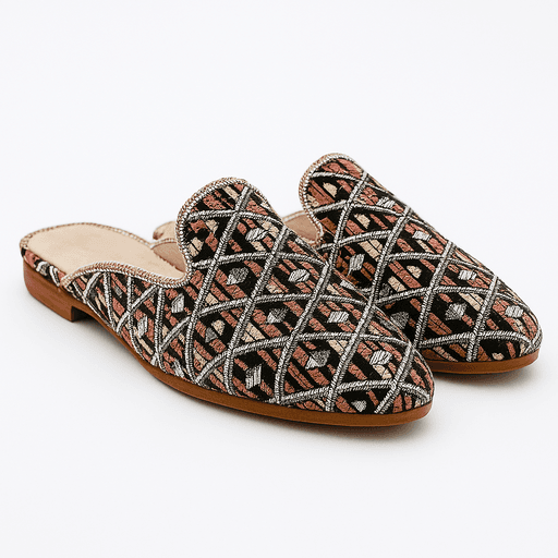 Chaussons mules pour dames - Tissé à la main au Maroc thumbnail 1