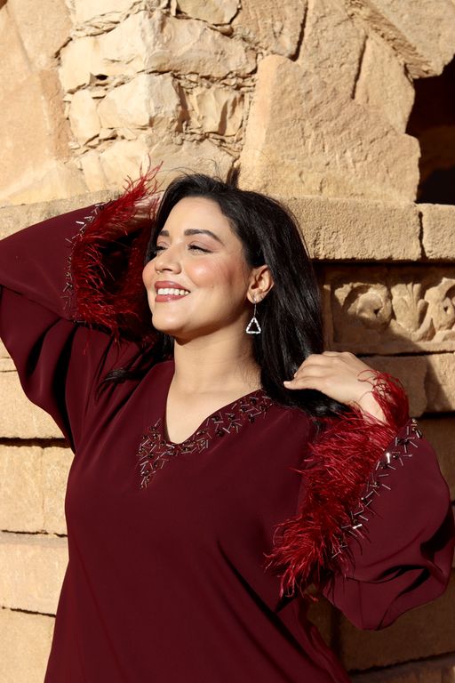 Caftan burgandy thumbnail 2