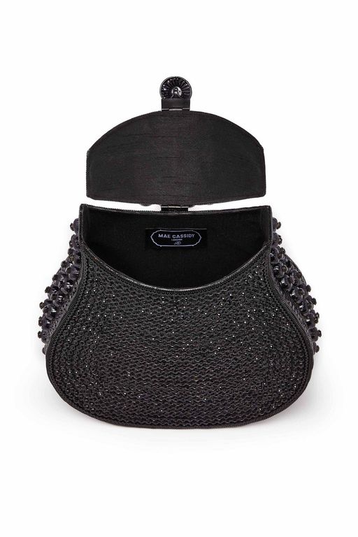 All That Glitters-Nimmi Crystal Pearl Purse -Midnight Black thumbnail 3