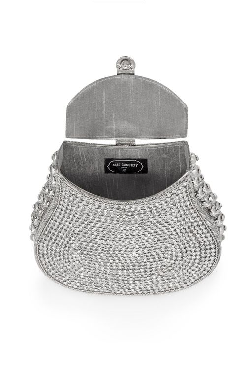All That Glitters-Nimmi Crystal Pearl Purse -Silver thumbnail 3