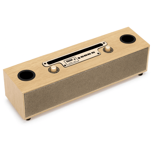 Barre de Son en Bois – Système Karaoké Home Cinéma avec Bluetooth et 2 Micros Sans Fil thumbnail 3