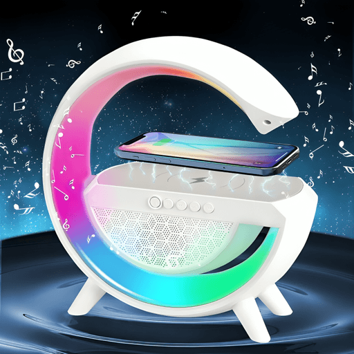 Haut-parleur Bluetooth avec Chargeur Sans Fil, Veilleuse RGB & Radio FM thumbnail 4