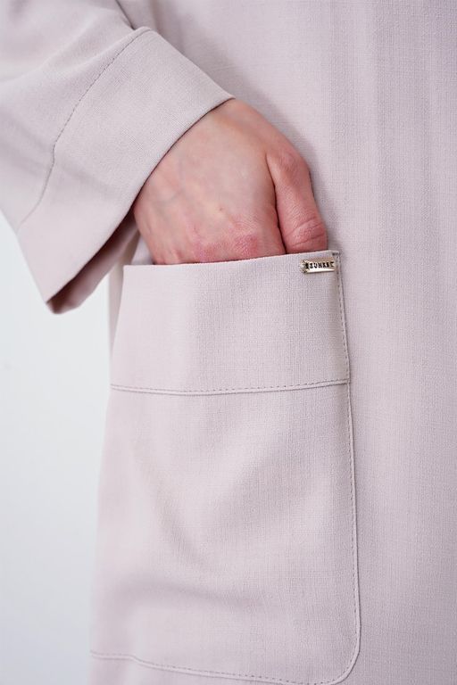 Robe Décontractée Beige avec Poches thumbnail 3