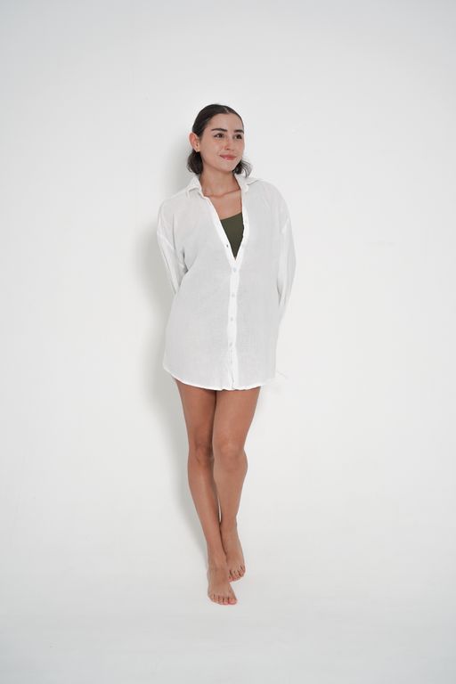 Oversized Twist Shirt - White thumbnail 2