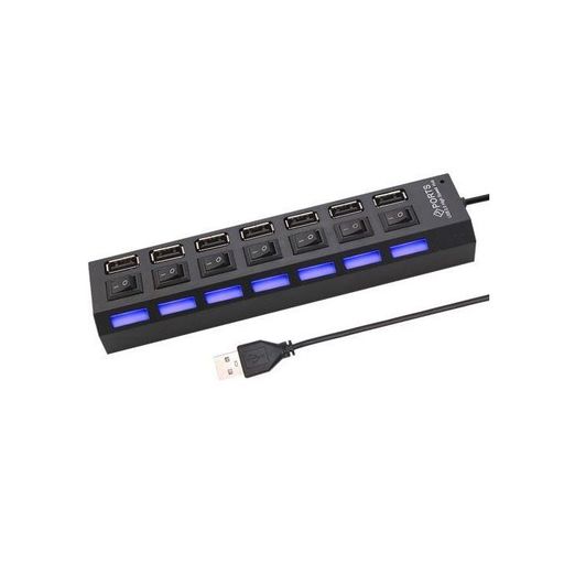 Concentrateur D'extension de Commutateur Concentrateur USB 2.0 à 7 Ports thumbnail 2
