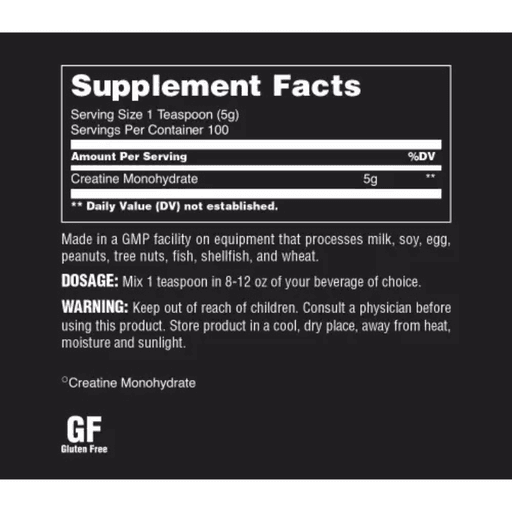 Animal 100% Pure Creatine Monohydrate 500 g Unflavored - Puissance et Force Pure thumbnail 3