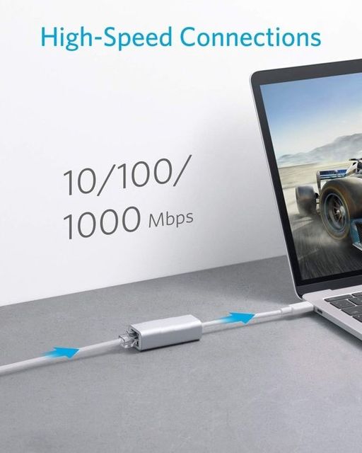 USB 3.0 Type C RJ45 Ethernet adaptateur réseau boitier en aluminium MacBook thumbnail 3