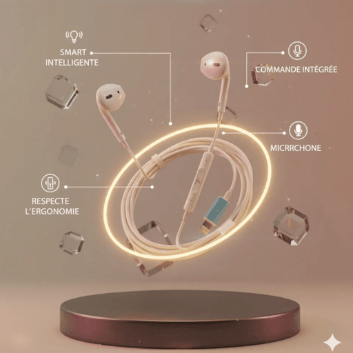 Écouteurs Velano VE-03 Lightning Blanc – Son Haute Fidélité & Micro Intégré thumbnail 2