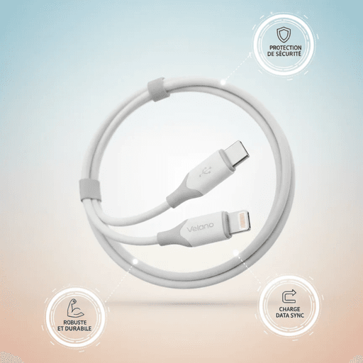 Câble Velano Usb-c Vers Lightning 60w Blanc – Charge Ultra Rapide & Transfert De Données Sécurisé thumbnail 2