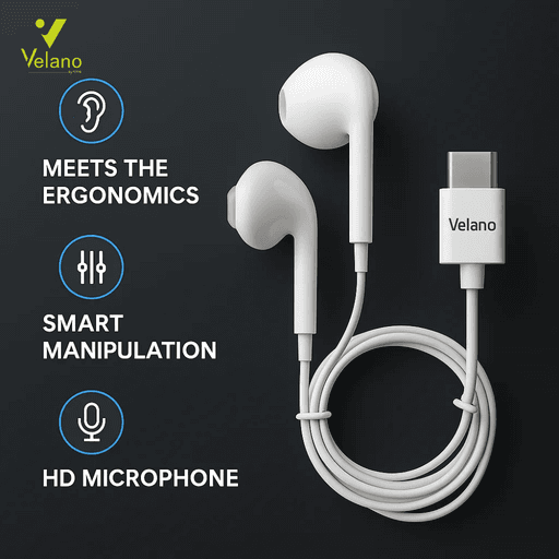 Écouteurs USB-C VE-10 – Blanc  thumbnail 3