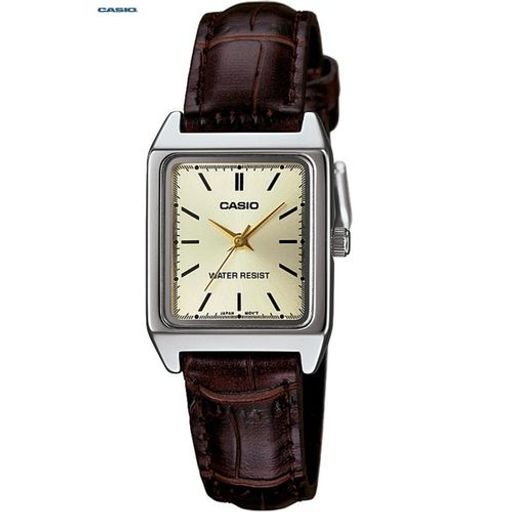 Montre À Bracelet En Cuir Rectangulaire Analogique-ltp-v007l-9eudf thumbnail 1
