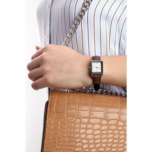 Montre À Bracelet En Cuir Rectangulaire Analogique-ltp-v007l-9eudf thumbnail 3