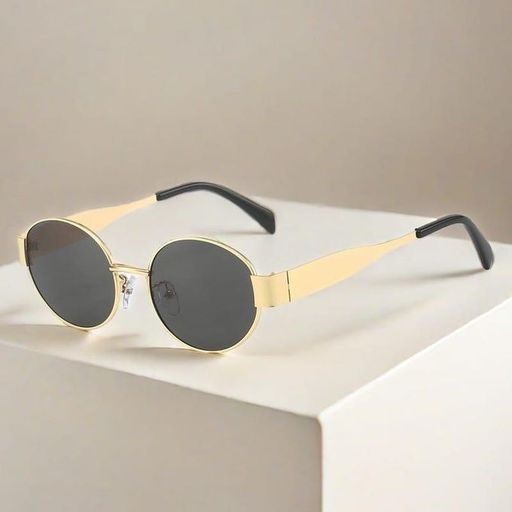 Lunettes de soleil ovales rétro femme – Métal haut de gamme, look luxe & protection UV400 thumbnail 2