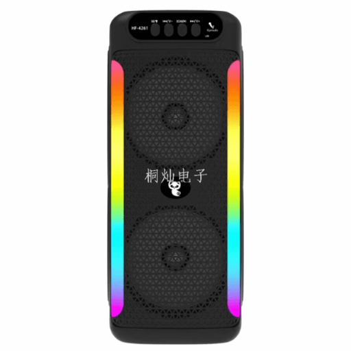 Enceinte Bluetooth Portable HF-4261 Double 4" Haute Puissance à Lumières LED thumbnail 2