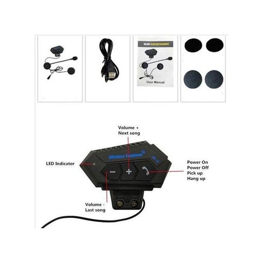 Casque Bluetooth Moto Bt12 – Étanche, Micro Intégré, Contrôle Musique+ Support Moto thumbnail 6