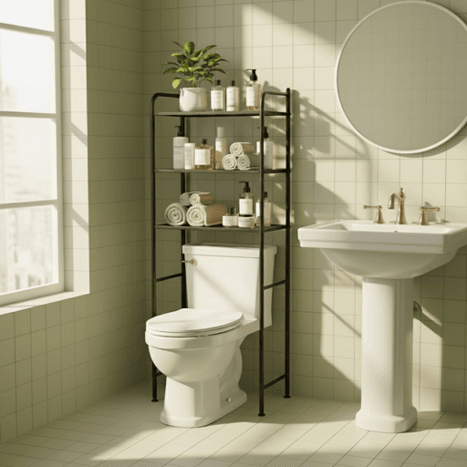 Rangement Salle De Bain Au-dessus Des Toilettes – 3 Niveaux Design Moderne thumbnail 1