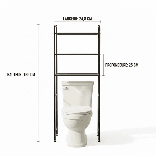 Rangement Salle De Bain Au-dessus Des Toilettes – 3 Niveaux Design Moderne thumbnail 3