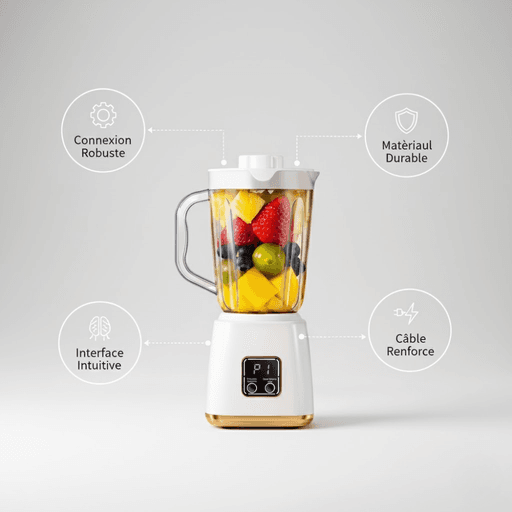 Blender portable rechargeable avec lames inox - Couleur aléatoire thumbnail 4