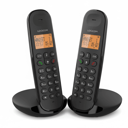Iloa 250 – Téléphone Sans Fil Dect Duo Noir avec Mains Libres thumbnail 1