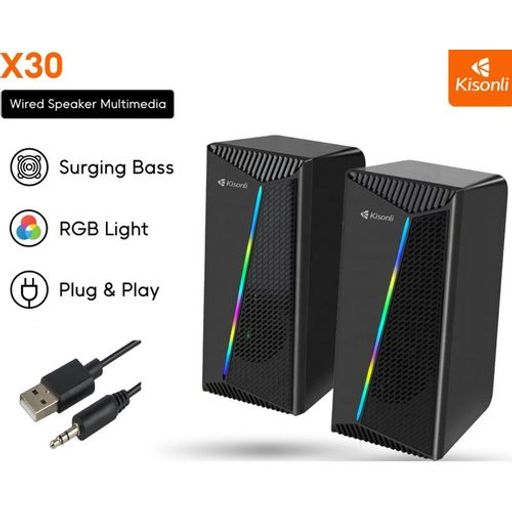 Haut Parleur Enceinte de Jeu X30 Usb 2.0 avec Lumière RVB Stéréo Multimédia thumbnail 1