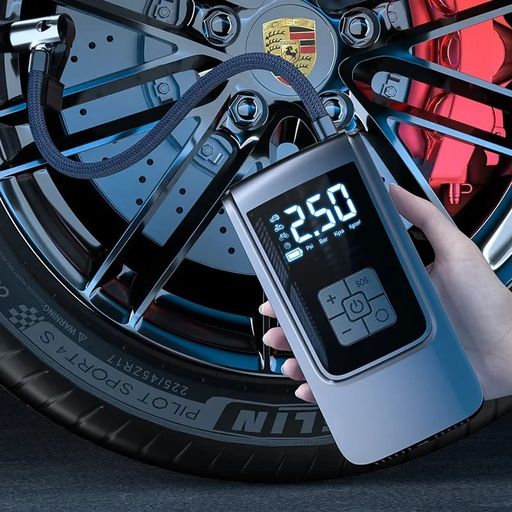 Compresseur d'Air Portable Numérique Sans Fil - Pompe Électrique Rechargeable pour Pneus de Voiture et Vélo thumbnail 2