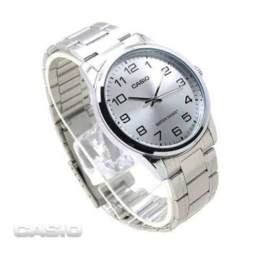 Casio Montre analogique mtp-v001d-7budf pour homme avec bracelet en acier inoxydable argenté thumbnail 2