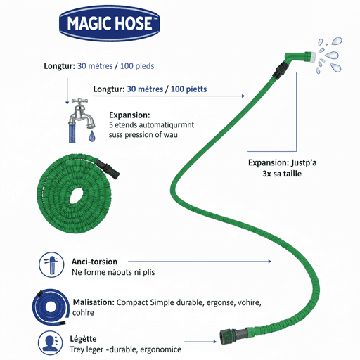 Tuyau d’Arrosage Extensible MAGIC HOSE 15m / 50ft – Expansion Automatique 3X thumbnail 2