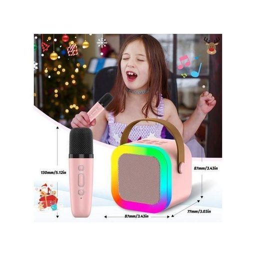 Haut-parleur Bluetooth Karaoké - 2 Microphone Inclus - couleur aléatoire thumbnail 3